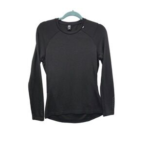 Helly Hansen Shirt Women's Size M Black Long Sleeve Base Layer Wool Blend Ski